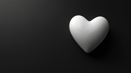 Obraz premium crisp white heart icon on dark background, symbolizing love