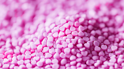 Fototapeta premium close up of pink heart sprinkles creates delightful, sweet atmosphere