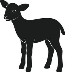 Lamb Silhouette - Easter Vector Illustration