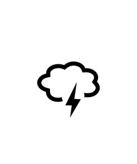 Cloud lighting illustration black lines on white background