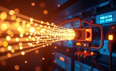 A mesmerizing visualization of fiber optic cables connecting