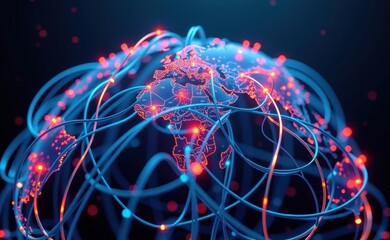 A mesmerizing visualization of fiber optic cables connecting