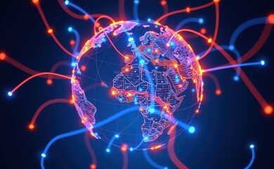A mesmerizing visualization of fiber optic cables connecting