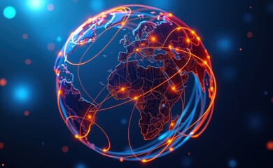 Obraz premium A mesmerizing visualization of fiber optic cables connecting