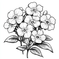 Floral illustration in black and white