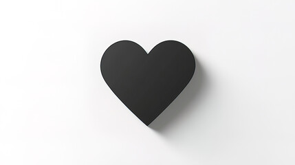 flat black heart icon resting on white background, symbolizing love