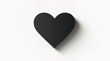 flat black heart icon on clean white background, symbolizing love