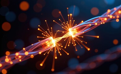 Fototapeta premium A mesmerizing visualization of fiber optic cables connecting