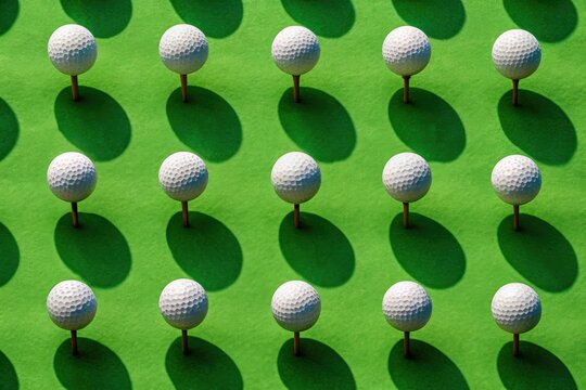 Golf Ball Seamless Pattern: Aerial Wallpaper Design for Golf Club Advertising