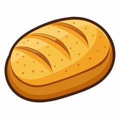 Cartoon illustration of a loaf of golden bread, bakery