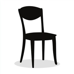 Simple Black Chair Silhouette Design Illustration