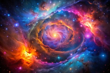 Cosmic Nebula Long Exposure: Vibrant Colors & Starry Night