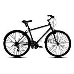 Fototapeta premium Silhouette of a bicycle with a modern frame on a white background