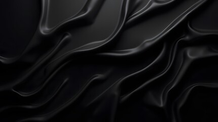 Obraz premium Abstract Black Silk Drapery: A Study in Texture and Shadow
