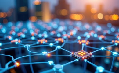 A mesmerizing visualization of fiber optic cables connecting