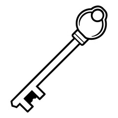 Key vector silhouette on white background