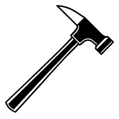 Hammer vector silhouette on white background
