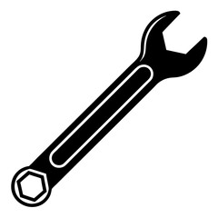 Wrench vector silhouette on white background