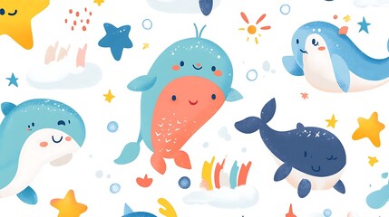 A Whimsical Collection of Funky Elements, Bursting with Color and Playful Creativity