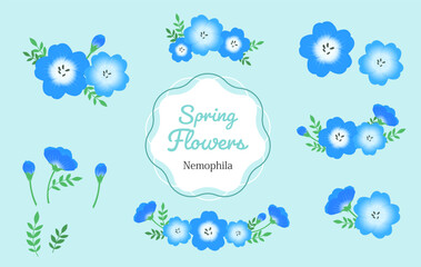 ネモフィラのイラストセット