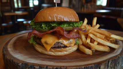 burger and fries