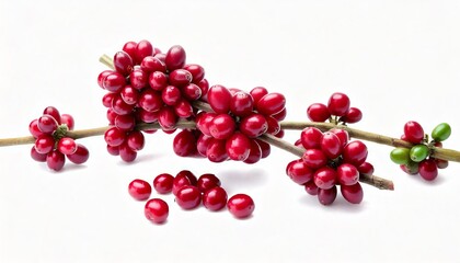 Fresh coffee beans on a white background