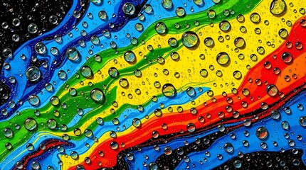 Fototapeta premium Rainbow Colors and Water drops