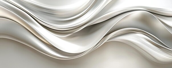 Metallic abstract background concept. Elegant abstract waves of flowing fabric in a soft, light-toned design.