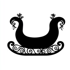 Ornate Silhouette Of A Festive Holiday Sleigh