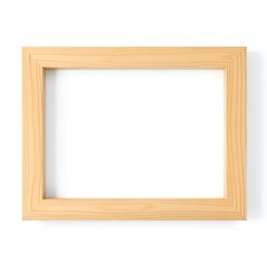 Simple Light Wooden Picture Frame Blank Isolated Empty Rectangle Mockup Border Design Element