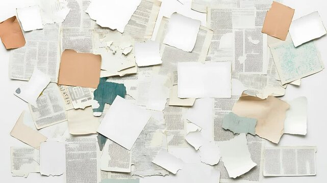 Shredded newspaper paper collection overlay