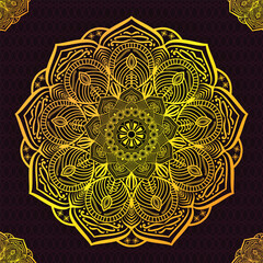 Abstract luxury golden mandala background with Islamic style
