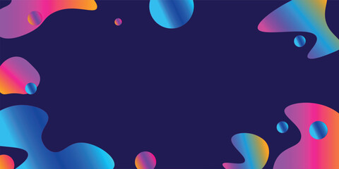 Abstract geometric background of fluid liquid and dynamic shapes. Wallpaper gradient with liquid shape. Illustration colorful template banner with soft