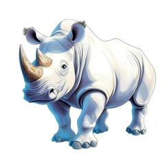 Obraz premium Rhinoceros isolated on white background