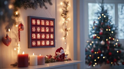 Warm and Cozy Christmas Atmosphere with Festive Decor in Winter Living Room Setting