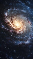 Fototapeta premium An amazing spiral galaxy with stars in the deep space background.