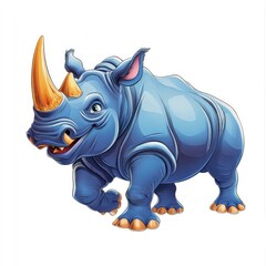 Fototapeta premium Rhinoceros isolated on white background