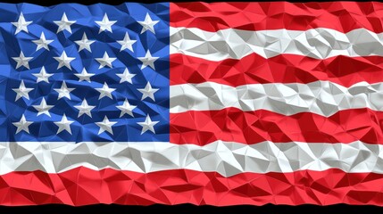 Obraz premium Abstract American Flag: A Crumbled Patriotism