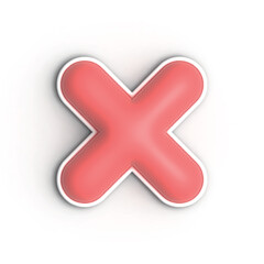 Fototapeta premium Multicolored inflated figures with no background for text. Red cross. Cancel sign. A convex shape. Element.