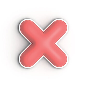 Multicolored inflated figures with no background for text. Red cross. Cancel sign. A convex shape. Element.