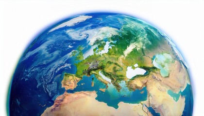 Fototapeta premium Stunning Earth Day View of Europe Asia Africa Intersection Highlighting Mediterranean Basin Black Sea and Diverse Terrains from Space