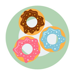 Flat Vector Illustrated Breakfast and Snack Dishes