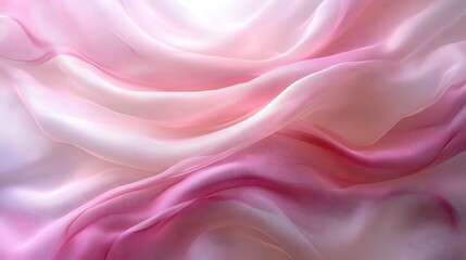 Obraz premium Pink and white silk fabric waves, elegant texture background, design template.