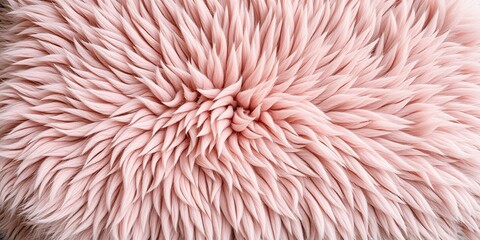 Fototapeta premium Soft Pink Plush Fur Texture Background Fluffy Shaggy Textile Close up Detail