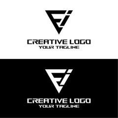 creative letter logo ei design vectors