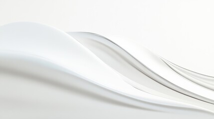 Fototapeta premium Smooth white elegant waves creating a dynamic and flowing abstract composition on a bright background, ideal for conveying concepts of purity, fluidity, and modern design