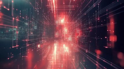 Obraz premium Abstract Digital Technology Concept with Virtual Data and Light Effects