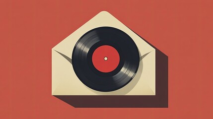 Obraz premium Vinyl record in an envelope, capturing retro music culture