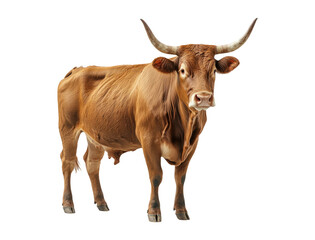 Brown Cow Isolated on Transparent Background