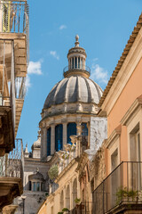 The dome of the Cathedral of San Giorgio is a landmark of the historic center of Ragusa Ibla and...